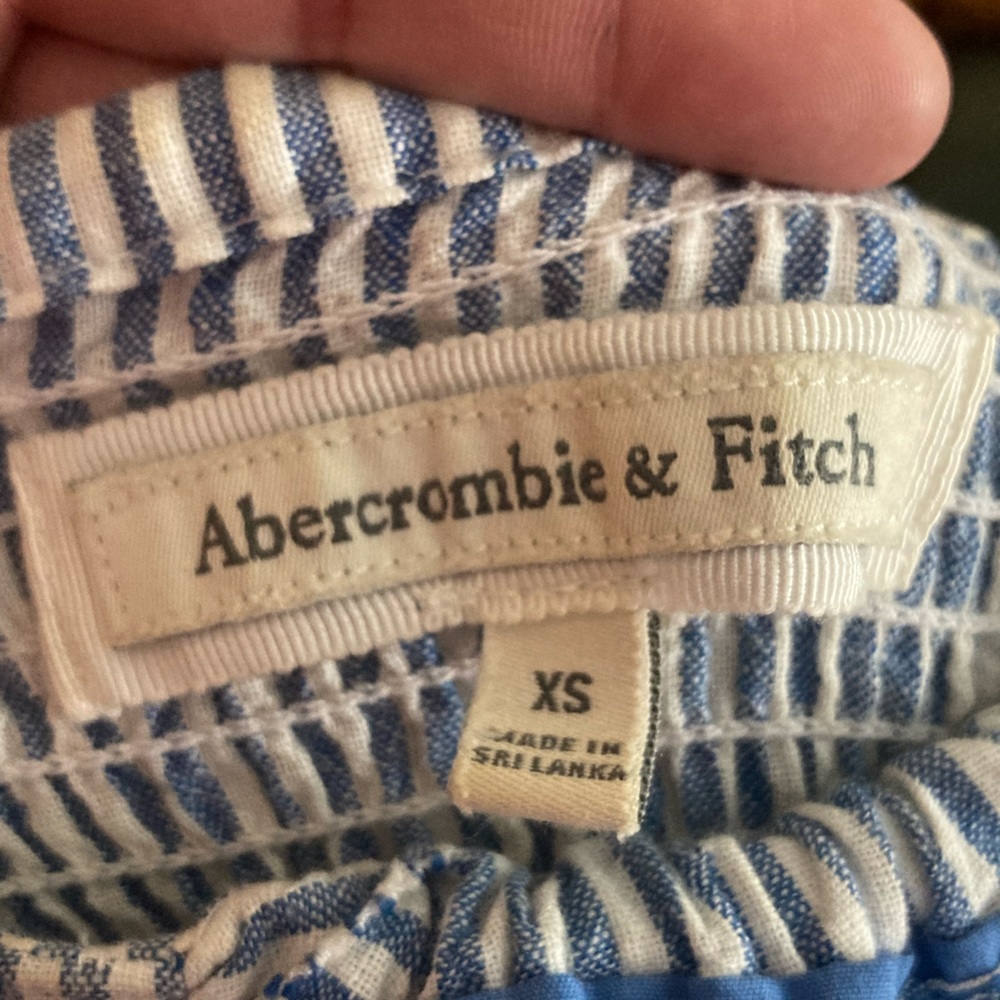 A&F Blue And White Pine Stripe Romper - image 8